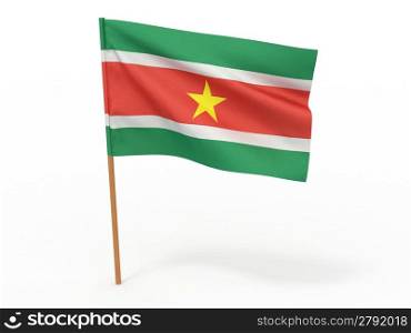Flag of Surinam. 3d