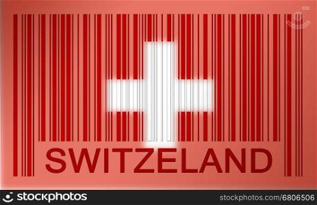 Flag of Switzerland, painted on barcode surface