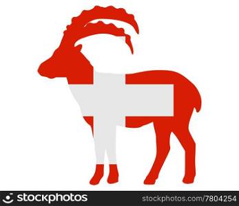 Flag of Switzerland with capricorn