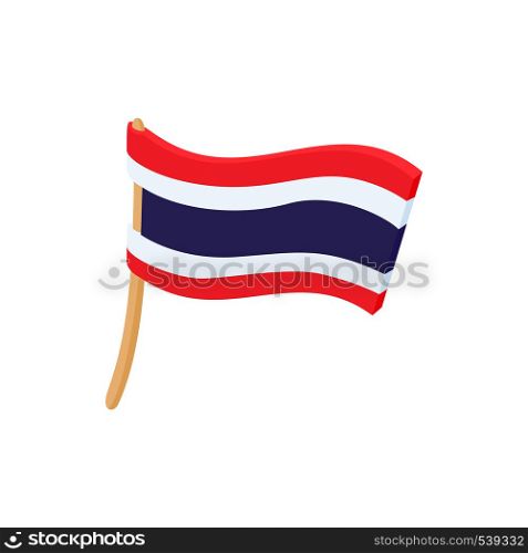 Flag of Thailand icon in cartoon style on a white background. Flag of Thailand icon, cartoon style