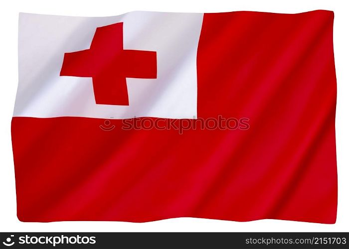 Flag of the Kingdom of Tonga - Adopted in 1875 after being officially enshrined into the nation&rsquo;s constitution.