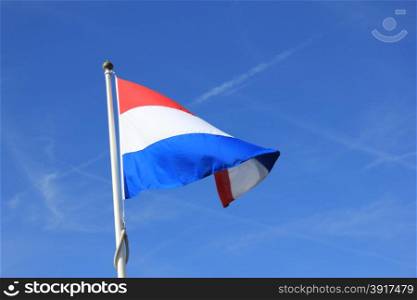 Flag of the Netherlands in red, white and blue