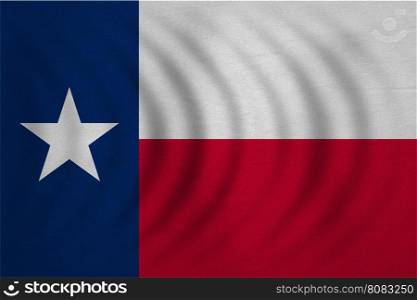 Flag of the US state of Texas. American patriotic element. USA banner. United States of America symbol. Texan official flag wavy with real detailed fabric texture, illustration. Accurate size, colors