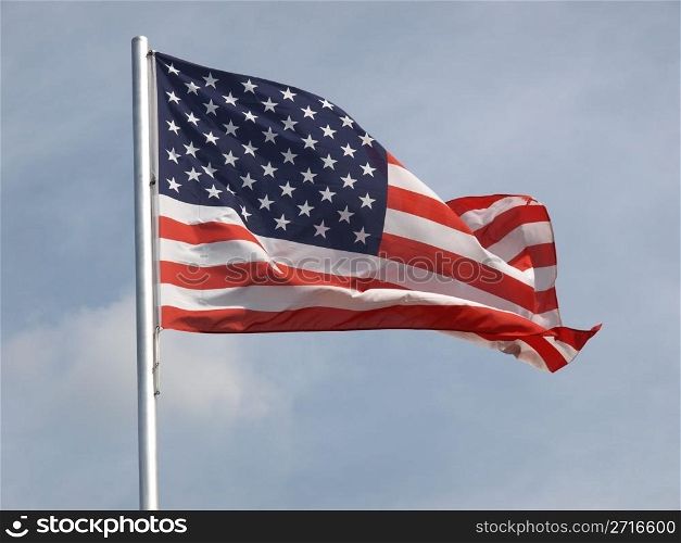 Flag of the USA (United States of America) floating in the wind. USA flag
