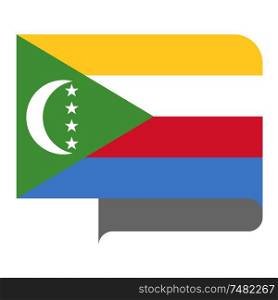 Flag of Union of the Comoros islands horizontal shape, pointer for world map. Flag horizontal shape, pointer for world map