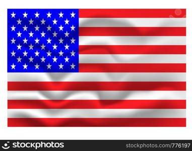 Flag of United States of America on wavy fabric. Vector illustration EPS10. Flag of United States of America on wavy fabric. Vector illustration.