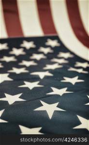 Flag of United States of America - USA Flag Drapery Background - Shallow Depth of Field