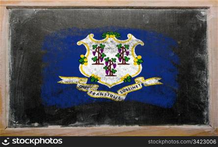 flag of US state of colorado on blackboard painted with chalk