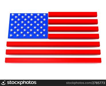 Flag of USA. 3d