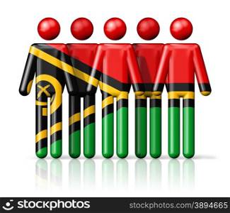 Flag of Vanuatu on stick figure - national and social community symbol 3D icon. Flag of Vanuatu on stick figure