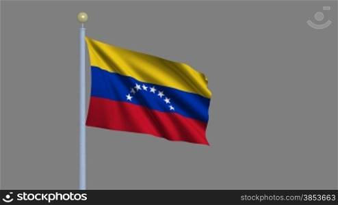 Flag of Venezuela waving in the wind - highly detailed flag including alpha matte for easy isolation - Flagge Venezuelas im Wind inklusive Alpha Matte