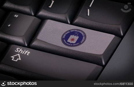 Flag on button keyboard, flag of CIA