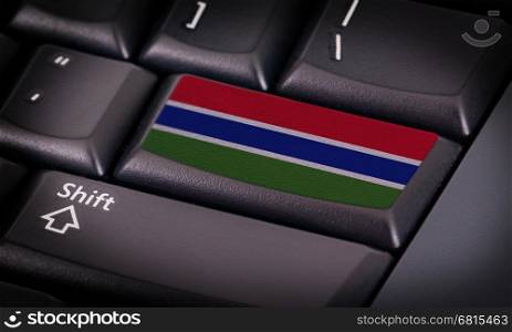 Flag on button keyboard, flag of Gambia