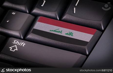 Flag on button keyboard, flag of Iraq