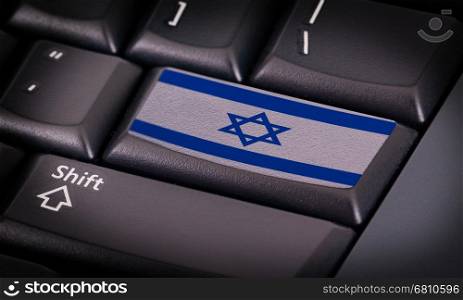 Flag on button keyboard, flag of Israel
