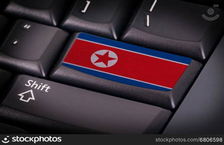 Flag on button keyboard, flag of North Korea