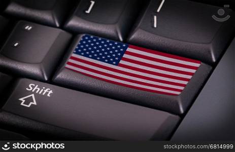 Flag on button keyboard, flag of the United States