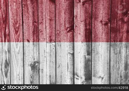Flag on weathered wood