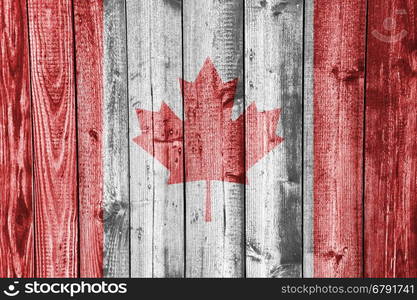 Flag on weathered wood