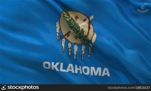 Flagge des US Bundesstaats Oklahoma im Wind. Endlosschleife.