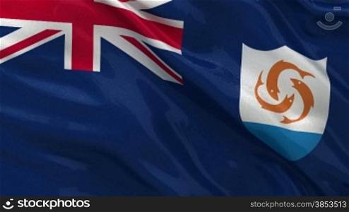 Flagge von Anguilla im Wind als Endlosschleife
