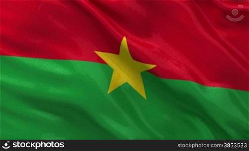 Flagge von Burkina Faso im Wind als Endlosschleife