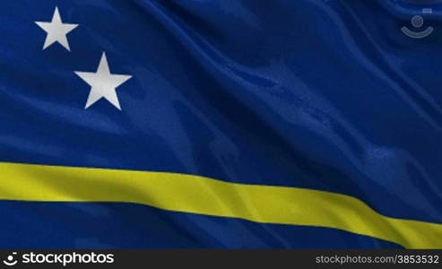 Flagge von Curacao im Wind als Endlosschleife