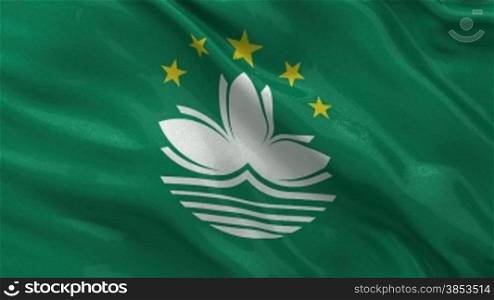 Flagge von Macao im Wind als Endlosschleife