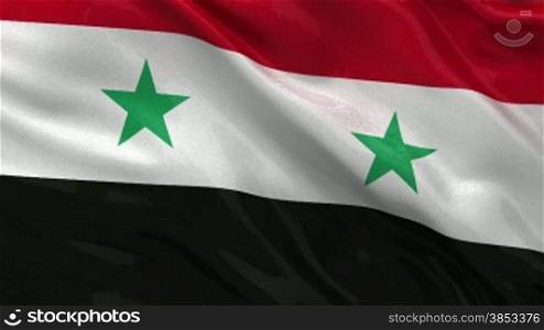 Flagge von Syrien im Wind. Endlosschleife.