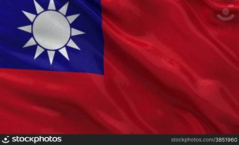 Flagge von Taiwan. Endlosschleife.