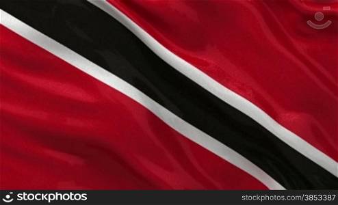 Flagge von Trinidad und Tobago im Wind. Endlosschleife.