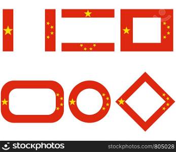 Flags of China with copy space