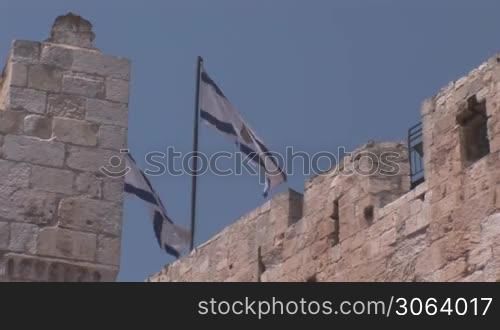 flags on the Tower of David