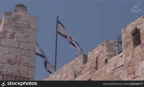 flags on the Tower of David