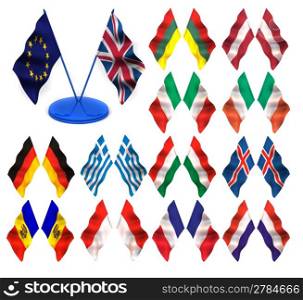 Flags. UK, hungary, latvia, italy, ireland, greece, germany, lithuania, farrery, monaco, moldova, france, luxembourg