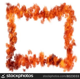 Flame burning on white background. Isolated.