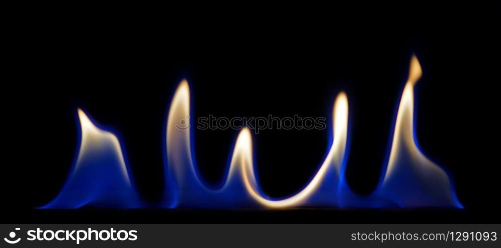 flame of fire on a black background, isolated