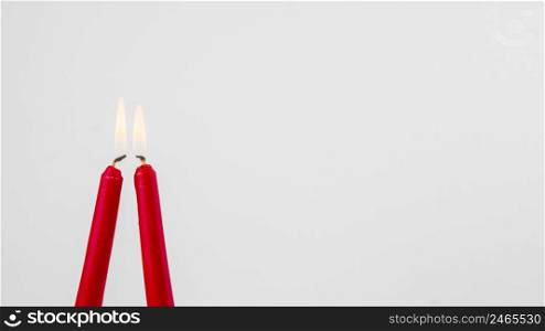 flaming red candles