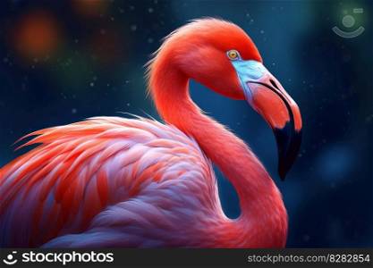 Flamingo head art. Neck long. Generate Ai. Flamingo head art. Generate Ai