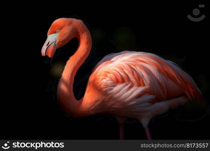 Flamingo in sunny light. Nature animal. Generate Ai. Flamingo in sunny light. Generate Ai
