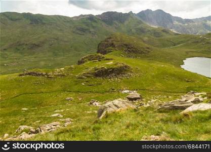 Flanks of Mount Snowdon. Snowdonia, Wales, United Kingdom.