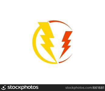 Flash power thunderbolt icons vectors