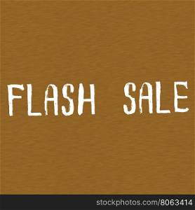 flash sale white wording on Background Brown wood