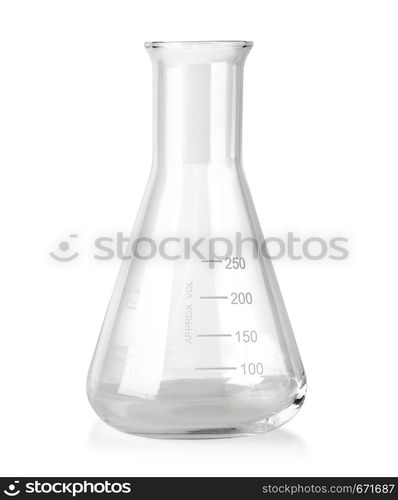 Flask empty isolated on white with clipping path