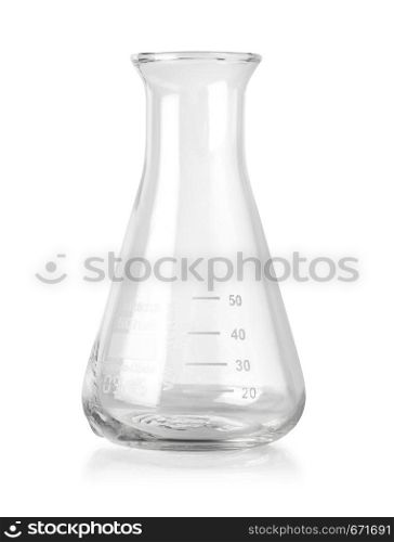 Flask empty isolated on white with clipping path