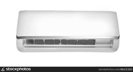 Flat air conditioner isolated on white with clipping path