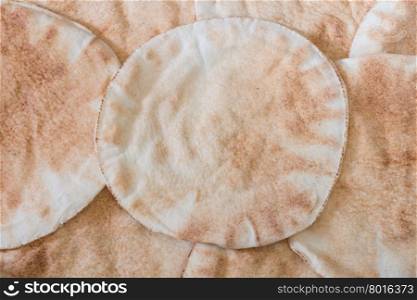 flat arabic bread close-up