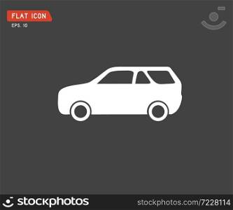 Flat car icon vector on white background, abstract logo, Vector illustration