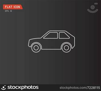 Flat car icon vector on white background, abstract logo, Vector illustration