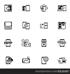 Flat Design Mobile Devices and Services Icons Set.. Flat Design Mobile Devices and Services Icons Set. Isolated Illustration.